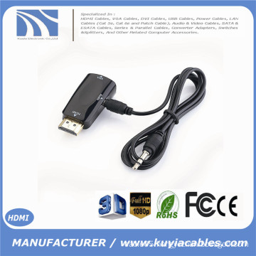 HDMI to VGA with Audio Adaptor Adapter Compatible for computer